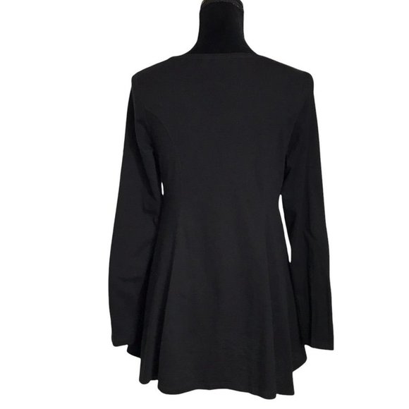 LOGO by Lori Goldstein Cotton Top in Black - Size Extra Small - Picture 3 of 5